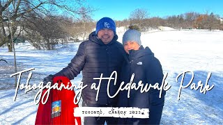 WINTER Tobogganing at Cedarvale Park Toronto  WalterNei [upl. by Ophelia]