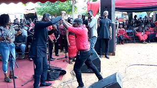 Agya Koo perform live at Sir John funeral [upl. by Adilem]