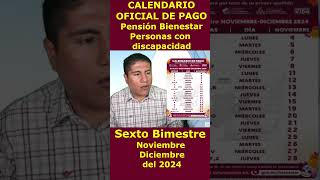 💥✅POR FIN este es el CALENDARIO OFICIAL DE PAGOS Pensión para personas con discapacidad 6to Bimestre [upl. by Akeihsat]