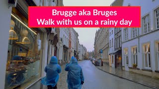 Brugge walking tour Walk with us in citytrip favourite Brugge on a rainy day [upl. by Hy]