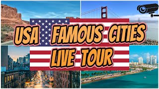 🔴🅻🅸🆅🅴🌎USA Webcam Tour🌆Explore Americas Most Famous Cities⭐Meteo🌦️Weather⚓New York🎡Los Angeles🧭 [upl. by Aleen]