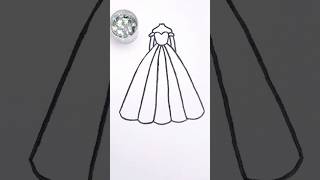 👰‍♀️ Glitter Dress for Princess Bride 👑✨ art glitter drawing tutorial dress [upl. by Blain106]