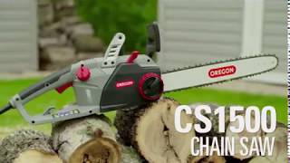 Oregon PowerNow SelfSharpening Chainsaw  15 Amp 18in Bar Model CS1500 [upl. by Musser]