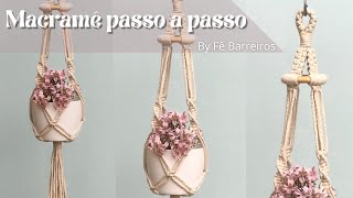 Suporte para plantas em Macramê passo a passo  Macrame plant Hanger tutorial macramepassoapasso [upl. by Kovar]