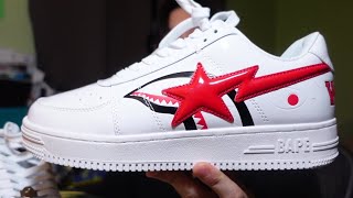 Bapesta Patent Leather White From DHGate  Review  On Foot [upl. by Quintana]