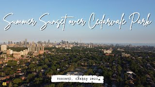 Summer Sunset over Cedarvale Park Toronto 4K Drone Video  DJI Mini 2 [upl. by Itteb]