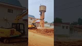 Amazing The demolition process of the old water tower ytshorts [upl. by Anailil]