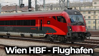 ÖBB RailJet in der Donaumetropole Wien  4K Führerstandsmitfahrt Wien HBF  Flughafen Wien Schwechat [upl. by Hankins]