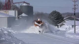 Train Snow Plowing Action in Minnesota [upl. by Aillicec]