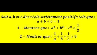 Lordre dans R  inégalité montrer que a²b²c² est supérieur à 13 pour abc1 [upl. by Aicenet]