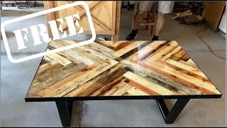 Turning Free Pallets Into A Table Pallet Wood Project [upl. by Nimrak]