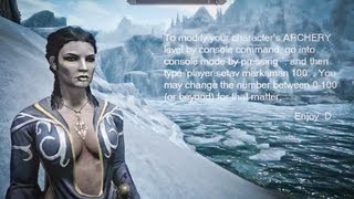 Skyrim How to modify Archery Skill Via Console Command [upl. by Demah]