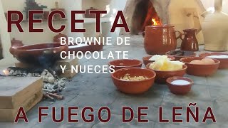 RECETA  Brownie chocolate y nueces en HORNO DE BARRO Y PAJA  Paso a paso [upl. by Anaer]