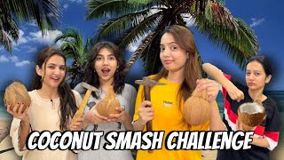 Sabney Coconut Smash Challenge kia Mere sath Scam hogia Sistrology [upl. by Ojeibbob]