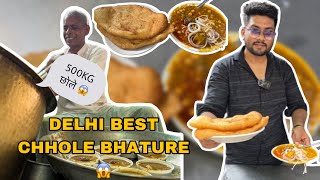 पूरी Delhi में ऐसे छोले भठूरे कही नहीं मिलेगा 😳 Bhogal Ke chhole Bhature  Foodie Nisar [upl. by Kolnos]