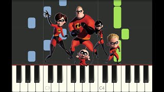 piano tutorial quotTHE INCREDIBLESquot main theme Pixar Disney 2004 with free sheet music pdf [upl. by Eitsrik]