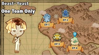 Beast Yeast Hard Mode 130 amp 228 amp 330 amp 430 One Team Only  Cookie Run Kingdom [upl. by Burbank914]