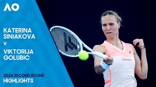 Katerina Siniakova v Viktorija Golubic Highlights  Australian Open 2024 Second Round [upl. by Kobe]