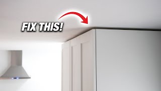 How To Fix GAP Above Cabinets Without Crown Mouldings DIY [upl. by Howlend]