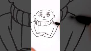 How to Draw Felonius Gru Senior From Despicable me 4 easy tutorial step by step [upl. by Hudson]