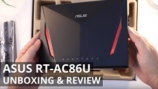 ASUS RTAC86U Dual Band AC router  UNBOXING and quick review [upl. by Thirza]