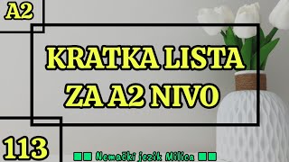 A2 NIVO  KRATKA LISTA REČI  NEMACKI JEZIK A2 NIVO [upl. by Luht645]