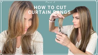 How To Cut Long Curtain Bangs [upl. by Aynotel]