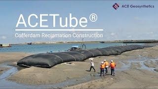 Geotextile Tube Cofferdam Reclamation Construction [upl. by Nedrob]