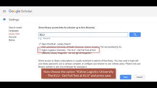 How can I add KLU to my google scholar library links [upl. by Modeerf309]