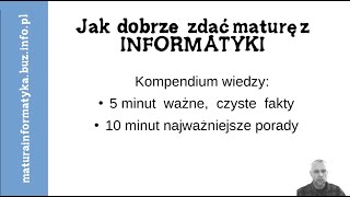 Jak dobrze zdać maturę z informatyki [upl. by Rosamond125]