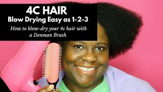 How To Blow Dry 4C Hair with a Denman Brush  The Natural Cole [upl. by Pegeen]