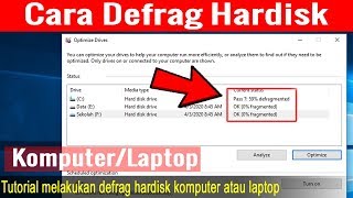 Cara Defrag Hardisk Komputer atau Laptop [upl. by Ecienahs]