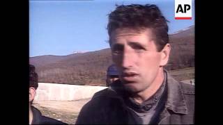 KOSOVO REFUGEES FLEE AS SERBS REACT TO NATO ATTACKS [upl. by Ahsiken719]