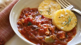 Slow Cooker Chicken Cacciatore with Polenta Cakes [upl. by Whyte35]