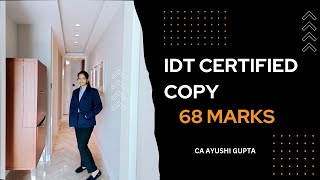 IDT 68 Marks Certified Copy  CA Final May 24  CA Ayushi Gupta [upl. by Becker129]