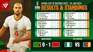 🟢 Africa Cup of Nations 2023 2024 Standings Table amp Results as of January 24 [upl. by Atinyl]