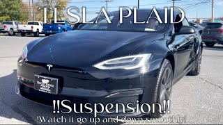 Tesla Model S Plaid Dual Motor Adjustable Suspension Easy and quick to go low and high [upl. by Joshuah775]