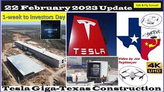 Large Tank White Stain Entrance Design amp Big Cowboy Hat 22 Feb 2023 Giga Texas Updates 0735AM [upl. by Lee]