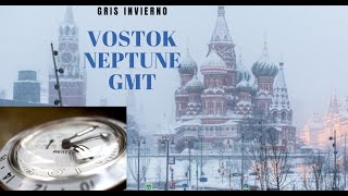 quotGris Invierno Rusoquot Reloj Vostok Amphibia Neptune GMT automático Small Seconds para 200m [upl. by Ainimre]