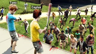 MASSIVE ZOMBIE HORDE Chases KIDS in GTA 5 RP [upl. by Melville]