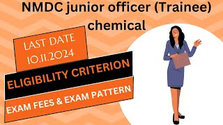 NMDC Junior Officer Chemical recruitment [upl. by Presley]