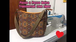 DIY  Passo a Passo Bolsa Sofia  Bolsa transversal com zíper [upl. by Callas]