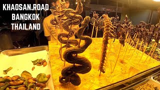 Khaosan Road Bangkok Thailand Street Food and Party Heaven [upl. by Erastatus699]