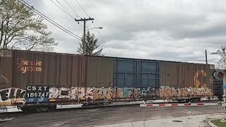 CSX mixed freight in Meyersdale PA 81324 [upl. by Akinuahs]