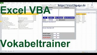 0 Vokabeltrainer in Excel VBA selber erstellen [upl. by Eissac70]