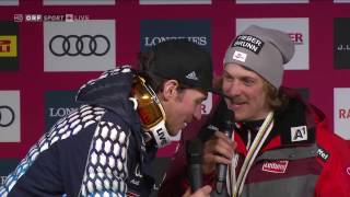 Felix Neureuther crasht Pressekonferenz mit Manuel Feller am 19022017 in St Moritz [upl. by Lovel700]