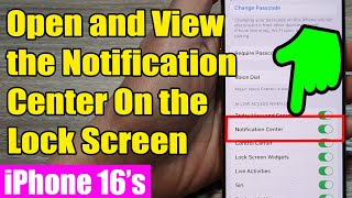 📲 iPhone 1616 Pro Max How to Open and View the Notification Center On the Lock Screen [upl. by Leonsis]