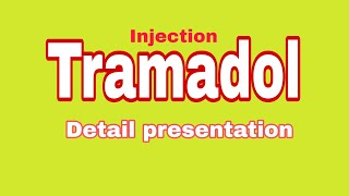 Injection tramadol its machanism indication contraindication available form anddose [upl. by Cilegna]