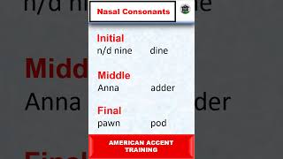 Nasal Consonants  American accent Training english englishpronunciation learnenglish [upl. by Aiseneg946]