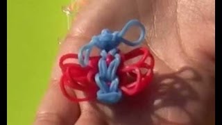 Simpele Vlinder maken met Loom bandjes op een Loom bord en een haakpen [upl. by Ahsats831]